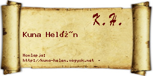 Kuna Helén névjegykártya